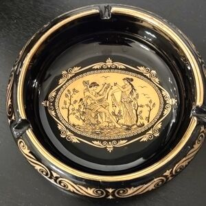 Vintage Greek Gold Trimmed Ashtray